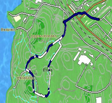 Blue areas are walking or running slow and white are running above 7 km/h